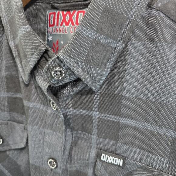 Dixxon Flannel Shirt Womens Small Black Plaid Button Up The 45 Long Sleeve Poly - Picture 12 of 14